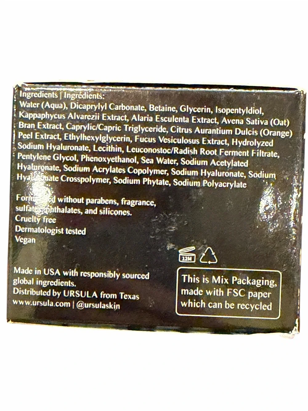 Ursula The Goddess Cream Daily Featherweight Moisturizer‎ 1.69 fl oz Cooling